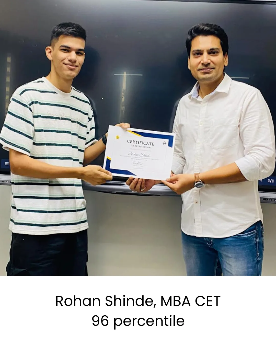 Rohan Shinde - MBA CET 96 Percentile