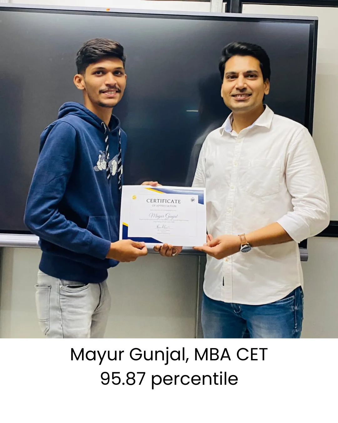 Mayur Gunjal - MBA CET 95.87 Percentile