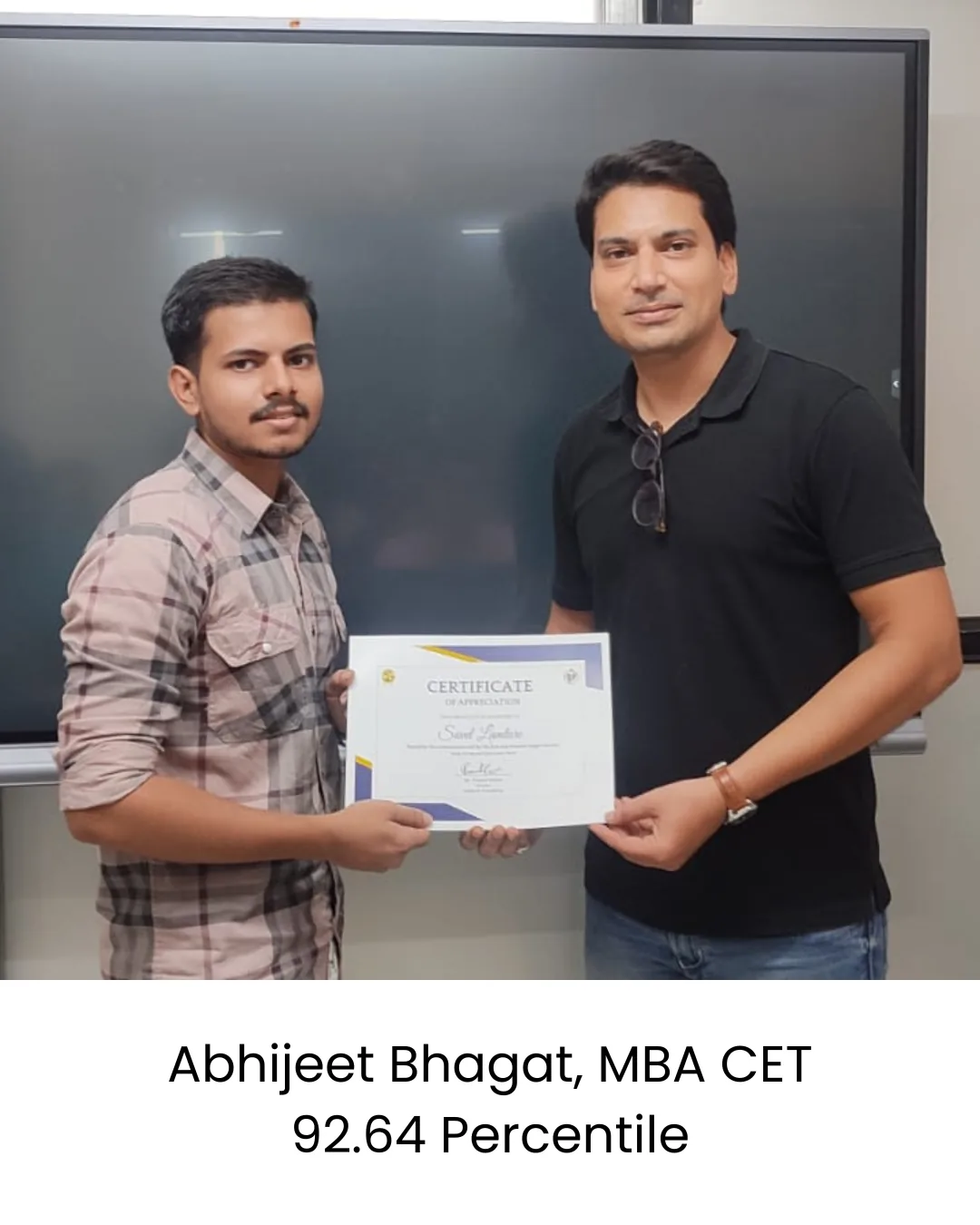 Abhijeet Bhagat - MBA CET 92.64 Percentile