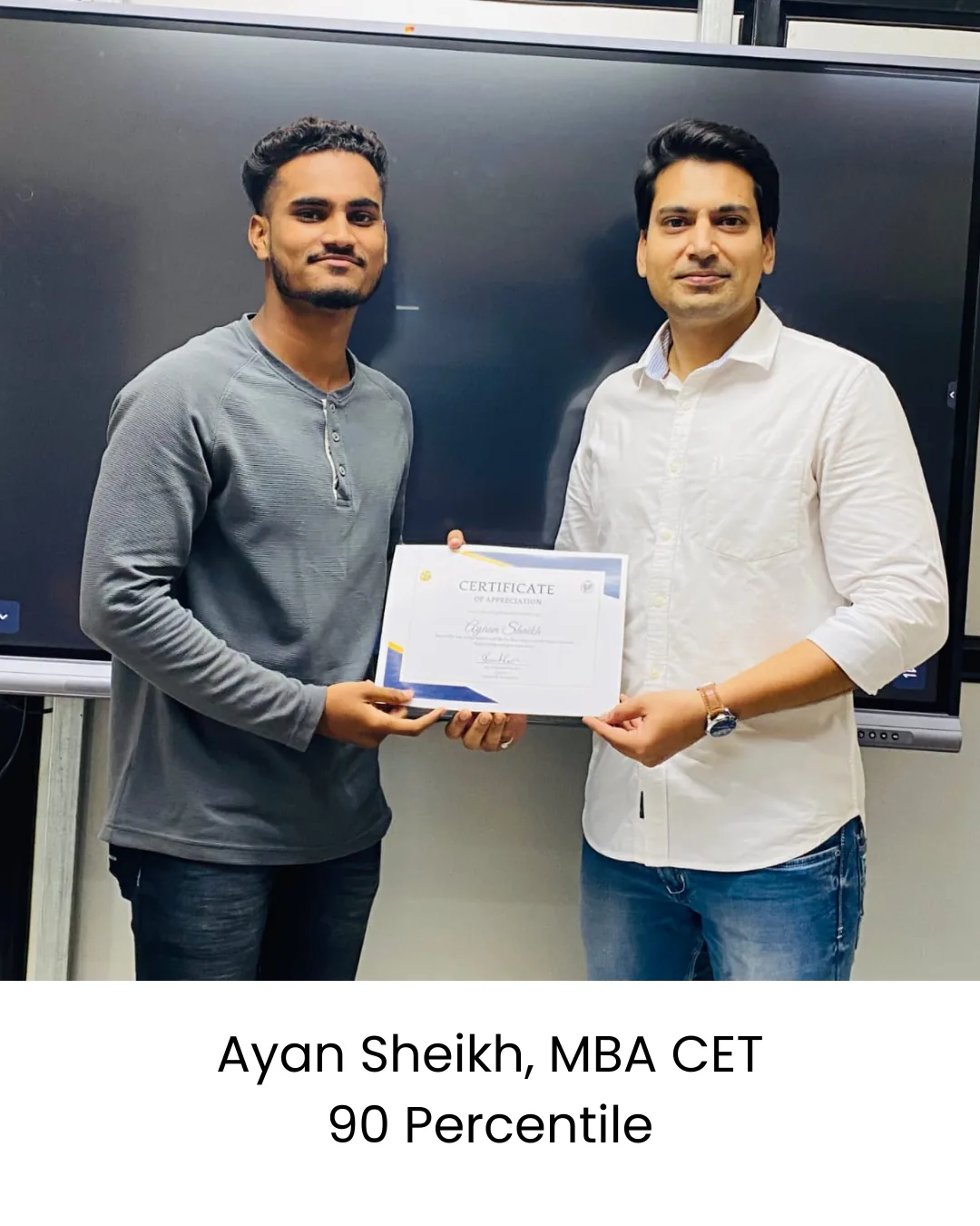 Ayan Sheikh - MBA CET 90 Percentile